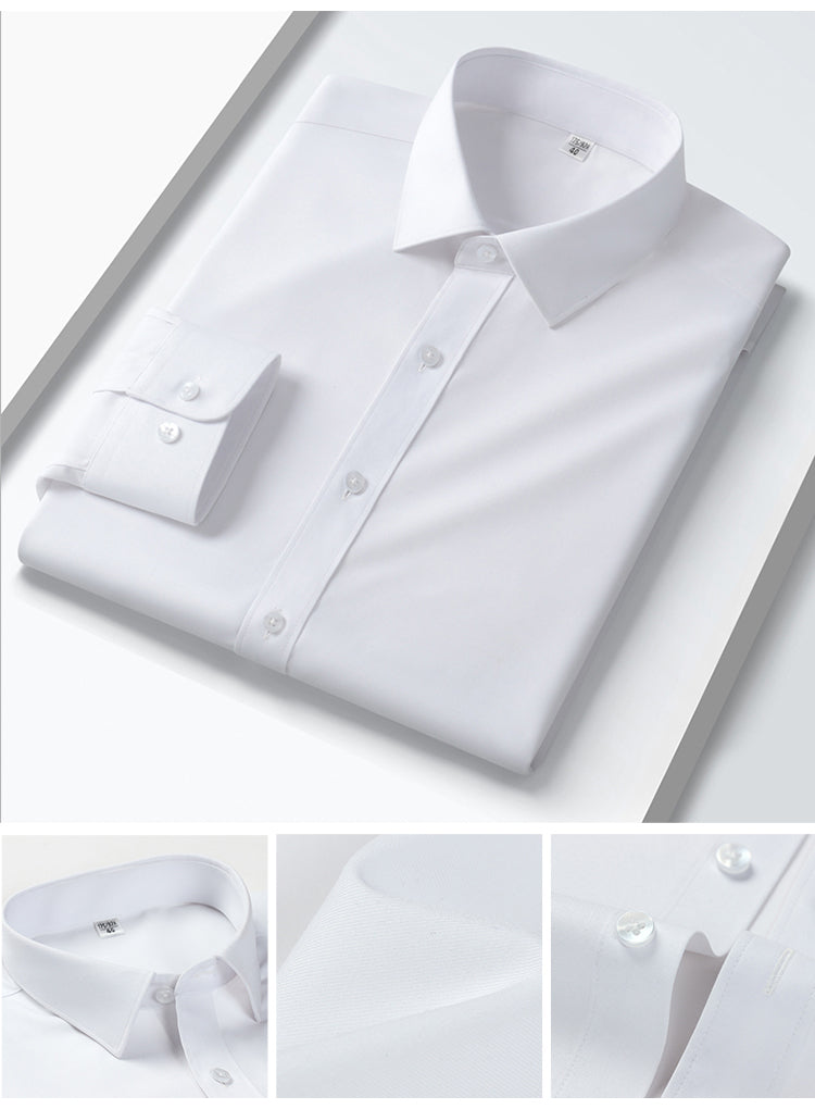 White Spread Collar Shirt