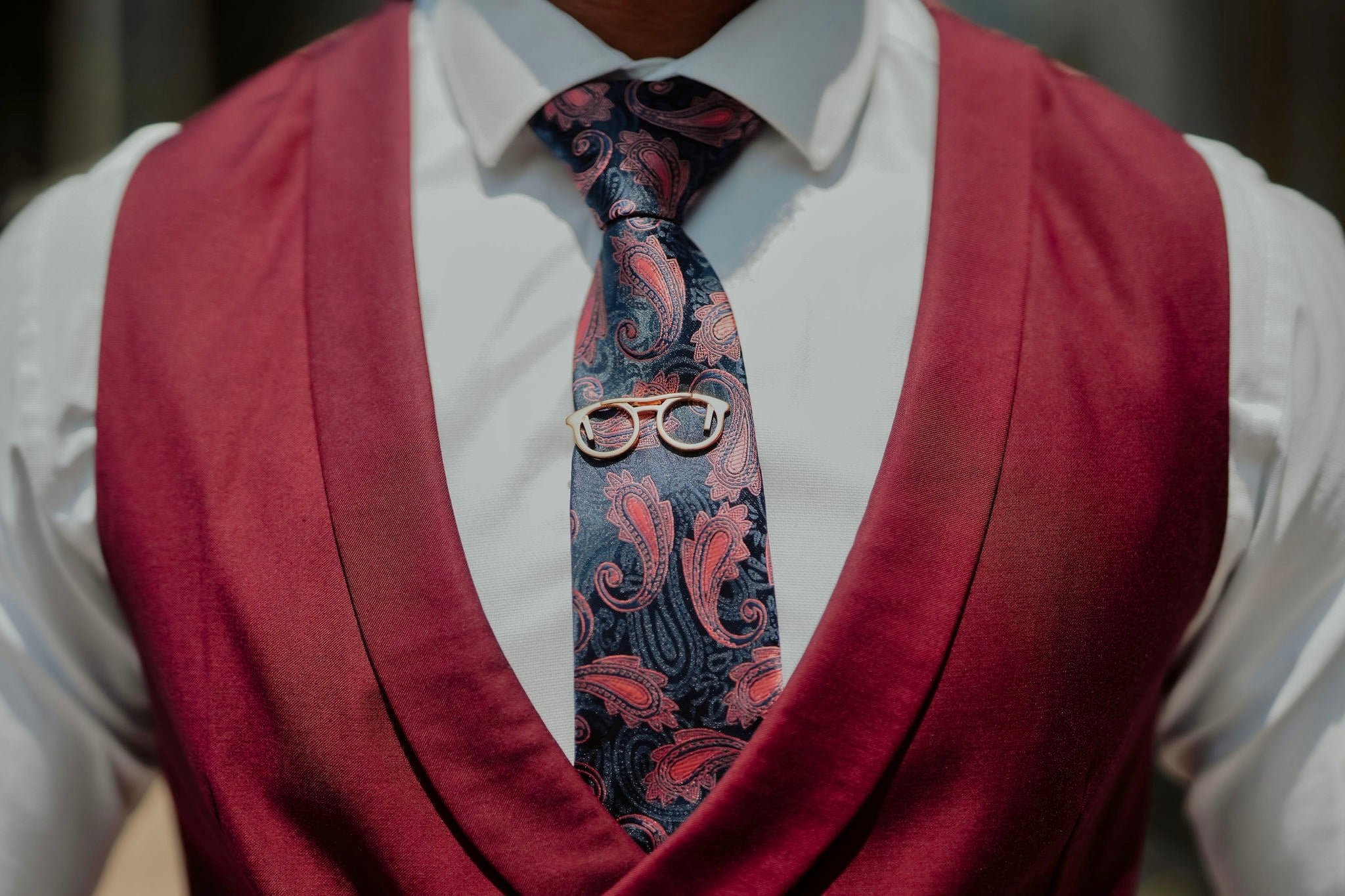 Burgundy Contemporary Suit