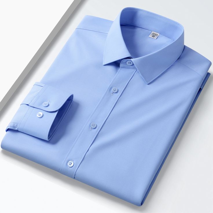 Sky Blue Spread Collar Shirt